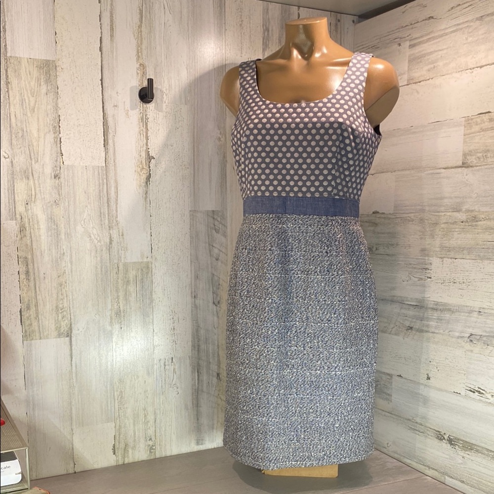 Calvin Klein Blue Sheath Midi Dress Square Neck Sleeveless